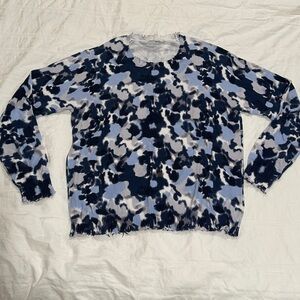 Decker Luxe Blue and White Patterned Sweater